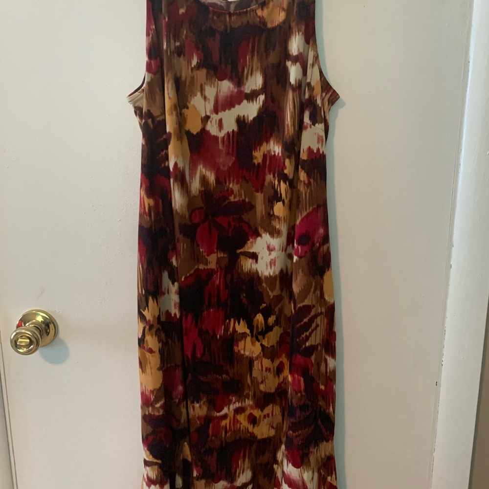 Red Sleeveless Scoop Neck Sundress Maxi